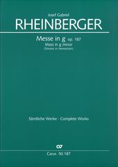 Messe In G Op.187 RHEINBERGER, Josef Gabriel | 合唱楽譜のパナムジカ